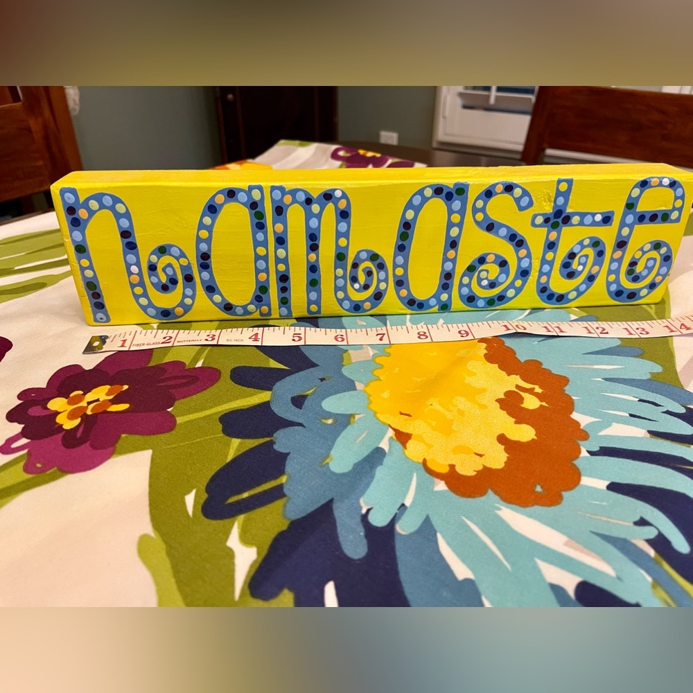 Handmade Namaste wooden hanging/ sign